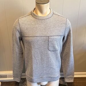 Toad&Co Men's Small Crewneck Sweater in Light Gray Wool Comfy Cozy Casual Warm